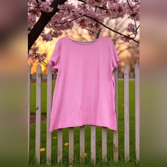 Croft & Barrow Essential Crewneck TeeColor: Pink Wonder, Size: LARGE (EUC) - Picture 5 of 10